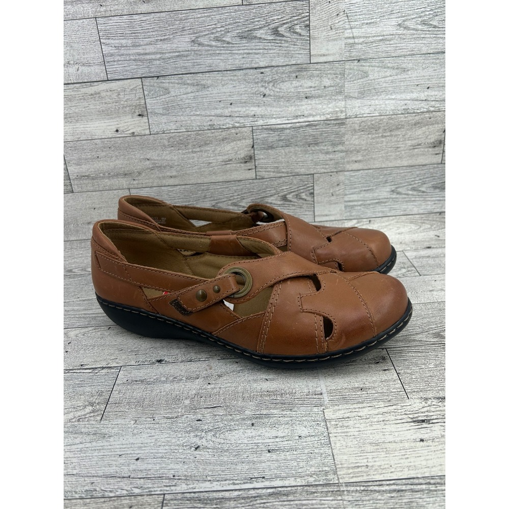 Clarks Brown Leather Mary Jane Shoes Comfort Flats 26069125 Women Size 8M - Picture 9 of 13